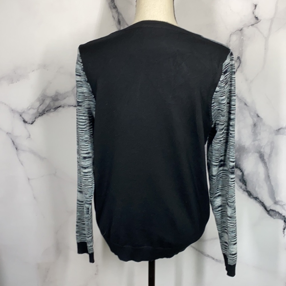 VILA MILANO gray and black space dye button up cardigan sweater Large - Picture 4 of 6